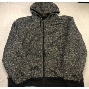 Old School Sweater Hoodie Mens Gray Size X-LARGE Pockets Full Zipper Adjustable
